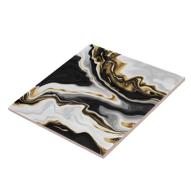 Modern Guld marble Painting Aestthetic Kakelplatta (Sidan)