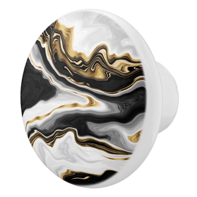 Modern Guld marble Painting Aestthetic Knopp (Höger)