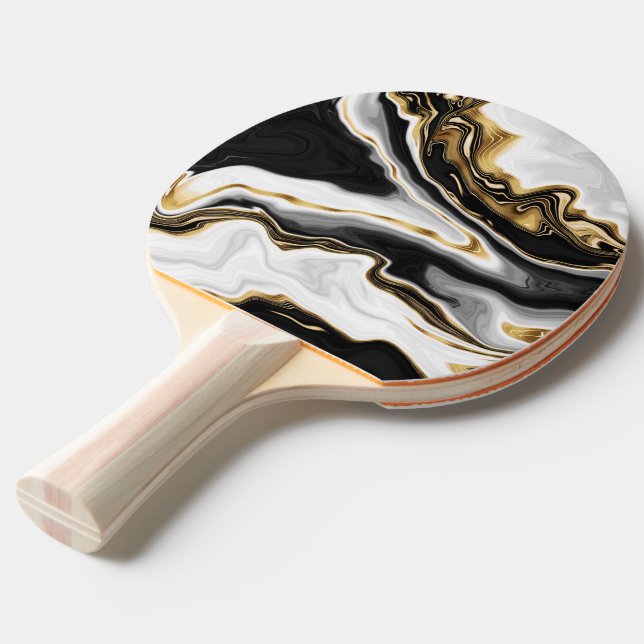 Modern Guld marble Painting Aestthetic Pingisracket (Frontvinkel)