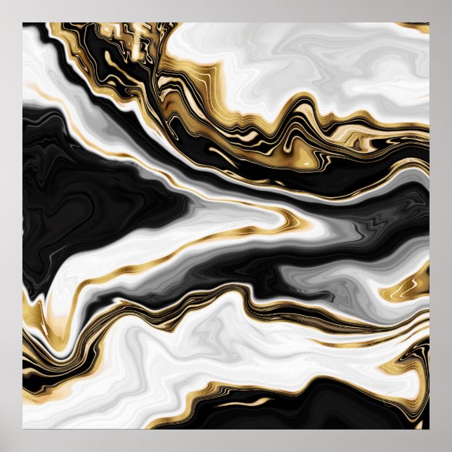 Modern Guld marble Painting Aestthetic Poster (Framsidan)