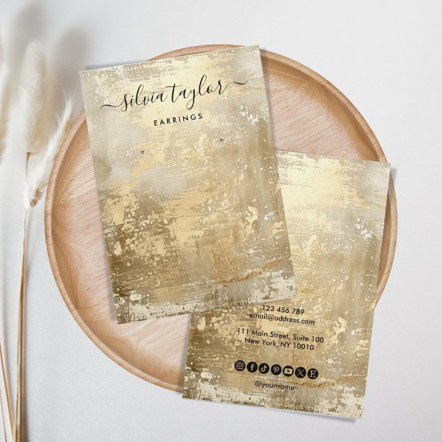 Modern Guld Metall-Visning för enkel uppläsning Visitkort (old gold metal texture)