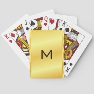 Modern Guld Metallic look Monogram Namn-mall Casinokort