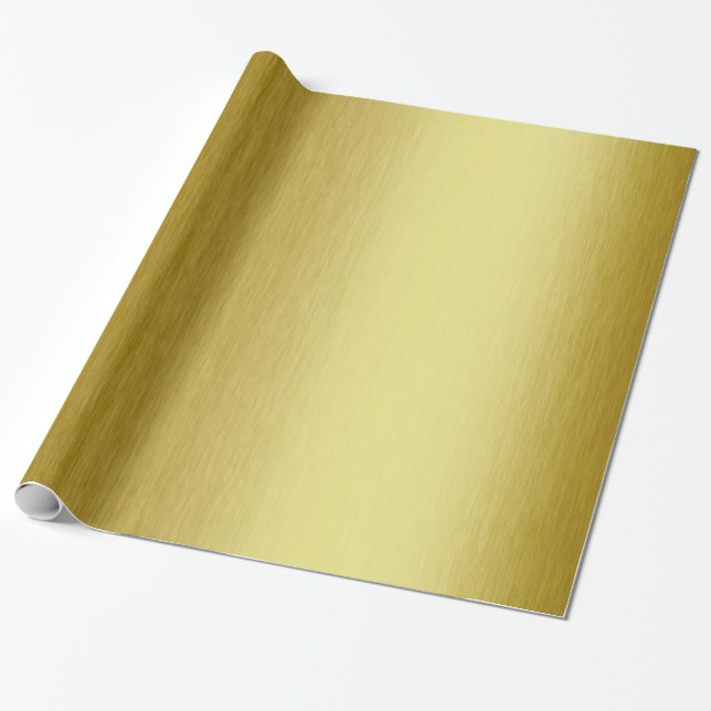 Modern Guld Metallic Presentpapper (Utrullad)