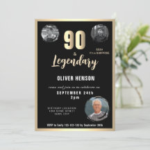 Modern Guld Metallisk Överraskning 90-årsdag