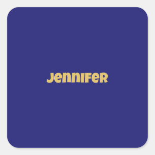 Modern Guld Midnight Blue Färg Plain Unix Fyrkantigt Klistermärke