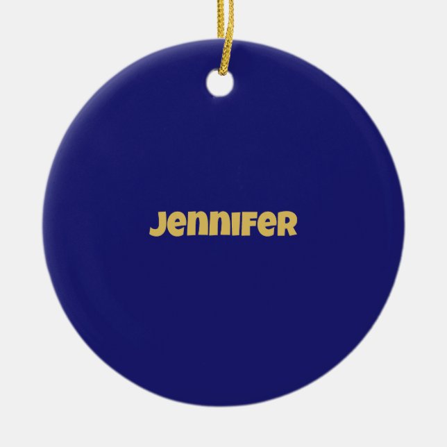 Modern Guld Midnight Blue Färg Plain Unix Julgransprydnad Keramik (Framsidan)