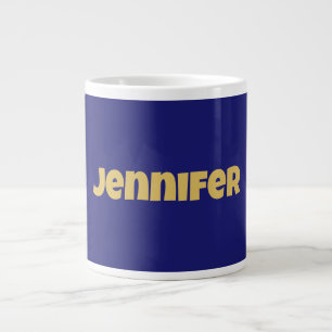 Modern Guld Midnight Blue Färg Plain Unix Jumbo Mugg
