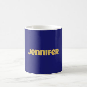 Modern Guld Midnight Blue Färg Plain Unix Kaffemugg