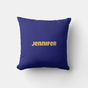 Modern Guld Midnight Blue Färg Plain Unix Kudde