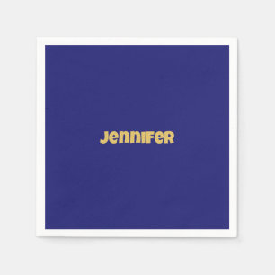 Modern Guld Midnight Blue Färg Plain Unix Pappersservett