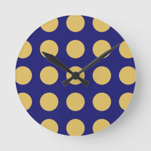 Modern Guld Midnight Blue Färg Plain Unix Rund Klocka
