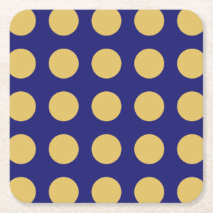 Modern Guld Midnight Blue Färg Plain Unix Underlägg Papper Kvadrat