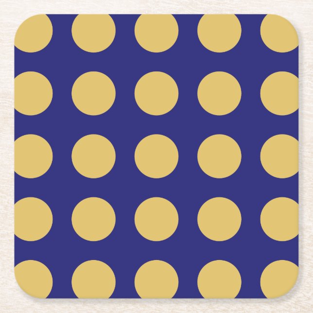 Modern Guld Midnight Blue Färg Plain Unix Underlägg Papper Kvadrat (Framsidan)