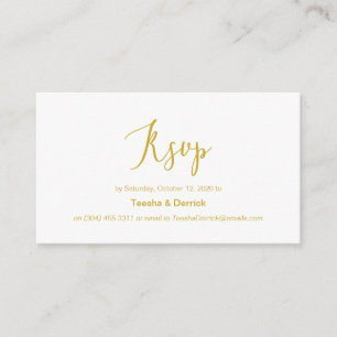 Modern guld minimalism teckensnitt, Bröllops RSVP Tilläggskort