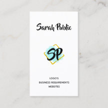 Modern guld-minimalistisk engrammerad blå kvadrat