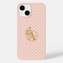 Modern Guld Monogram Alphabet Brev A Polka dots