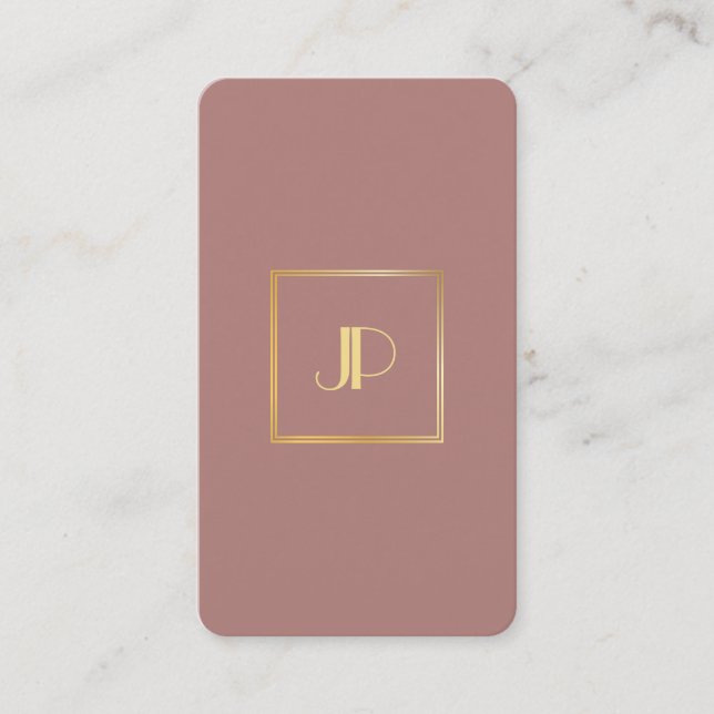 Modern Guld Monogram-Elegant, Professionell Visitkort (Framsida)