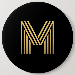 Modern Guld Monogram Knapp