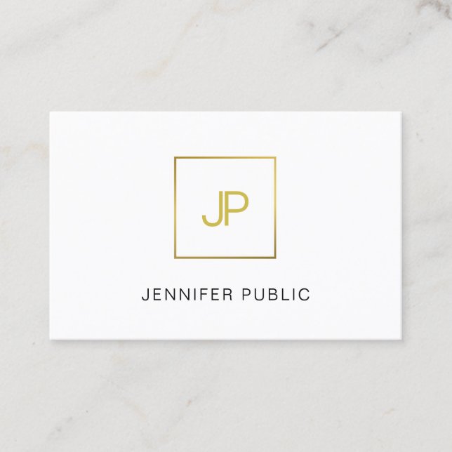 Modern Guld Monogram Kreativ Design Professionell Visitkort (Framsida)