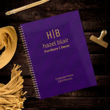 Modern Guld Monogram Logotyp Lila Squares Mönster