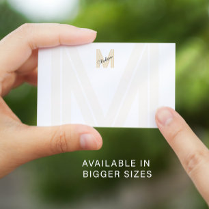 Modern guld monogram namn anteckningskort
