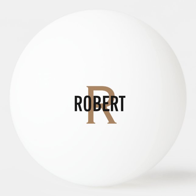 Modern guld monogram namn Ping Pong Boll (Framsidan)