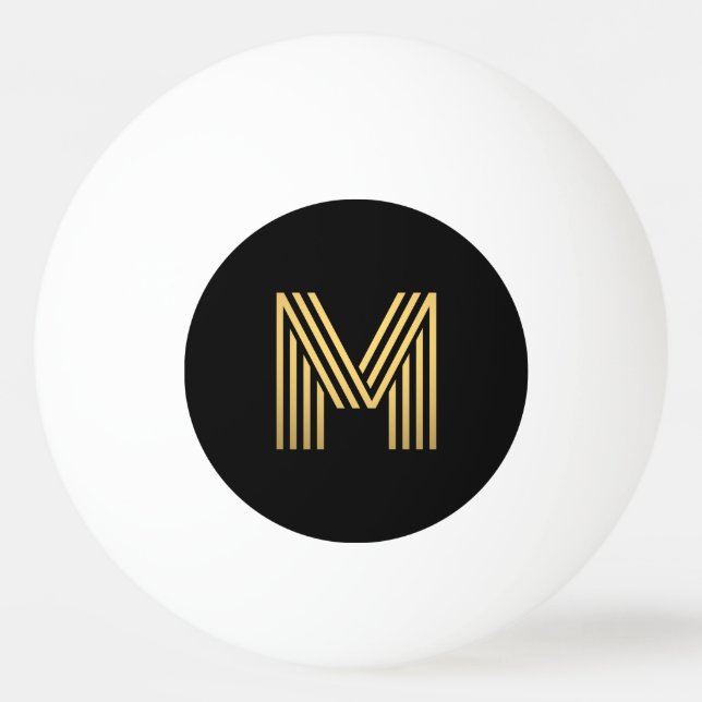Modern Guld Monogram Ping Pong Boll (Framsidan)