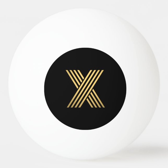 Modern Guld Monogram Ping Pong Boll (Framsidan)