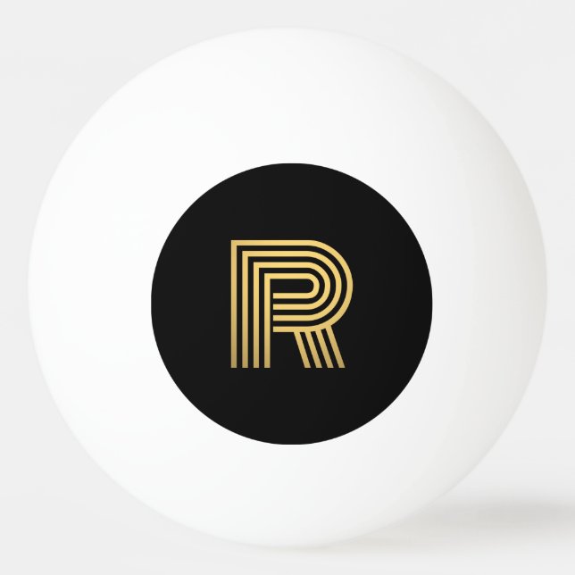 Modern Guld Monogram Ping Pong Boll (Framsidan)