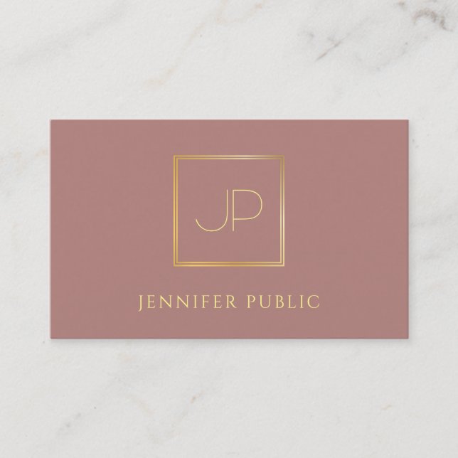 Modern Guld Monogram Professionell Template Luxury Visitkort (Framsida)