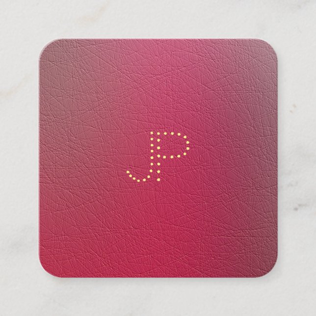 Modern Guld Monogram strukturerad sökmall Fyrkantigt Visitkort (Framsida)