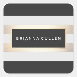 Modern Guld och Black Rand Fyrkantigt Klistermärke