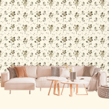 Modern Guld och bronze Metallic Flowers Cream