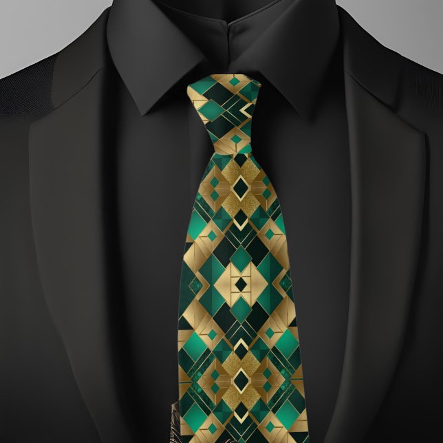 Modern Guld och Emerald Necktie Slips (Skapare uppladdad)