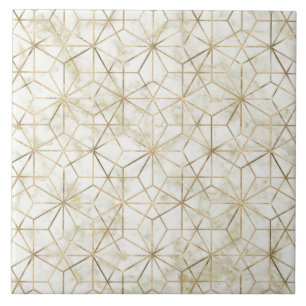Modern guld och marble geometric star Blombild Kakelplatta