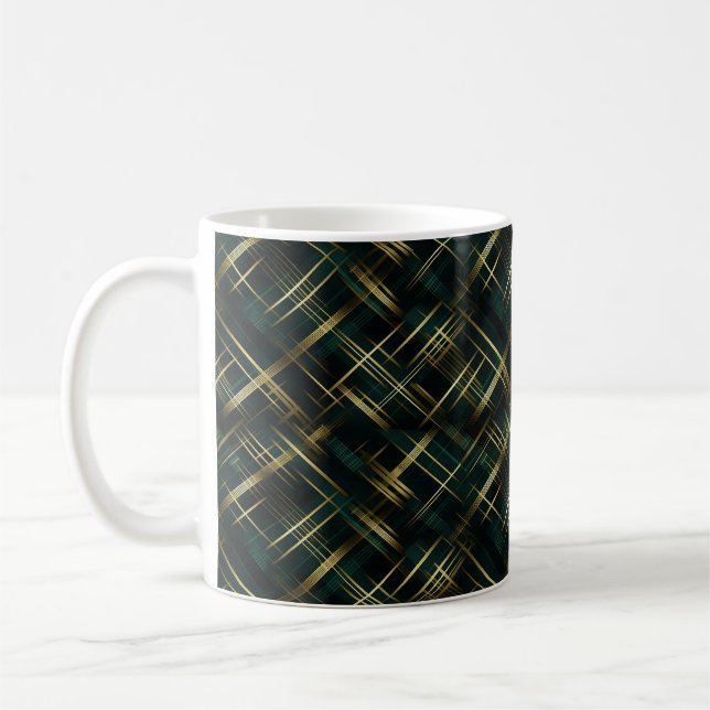 Modern Guld och Mörk grönt PTE Kaffemugg (Vänster)