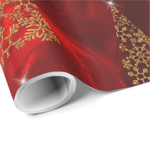 Modern Guld och röd jul Presentpapper