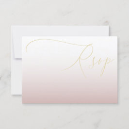 Modern guld- och rosa bröllops-RSVP OSA Kort