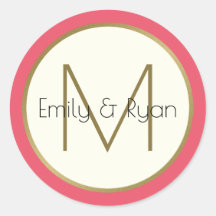 Modern Guld och Rosa Monogram