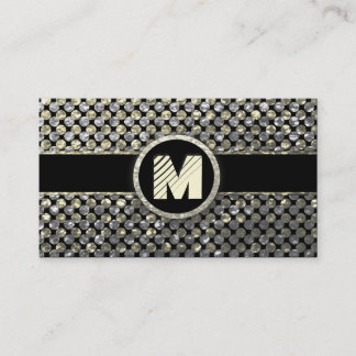 Modern guld- och silverMonogram Visitkort