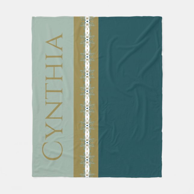 Modern Guld och skaldjur Fleecefilt (Framsidan)