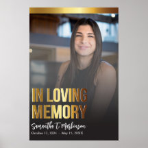 Modern Guld och svart fet foto-begravningsprogram