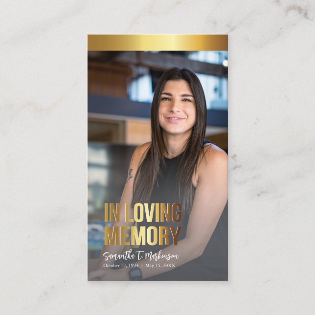 Modern Guld och svart fotopatsterkort Visitkort (Framsida)