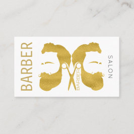 Modern guld och vit barber nästa möte visitkort