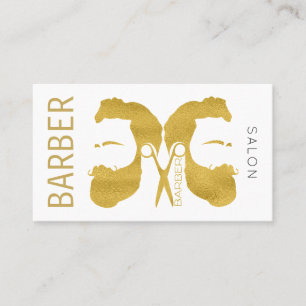 Modern guld och vit barber nästa möte visitkort