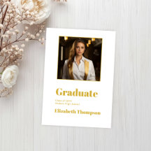 Modern guld och vit examensfoto