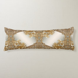 Modern Guld Ornate Blommigt Body Pillow Kroppskudde