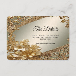 Modern Guld Ornate Blommigt-detaljförslutningskort Tilläggskort