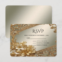 Modern Guld Ornate Blommigt OSA kort