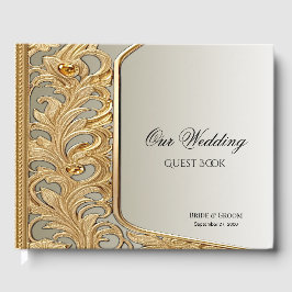Modern Guld Ornate Guest Bok